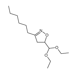 5-(diethoxymethyl)-3-hexyl-4,5-dihydroisoxazole结构式