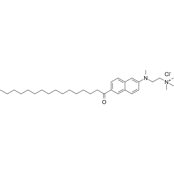 2-[(6-hexadecanoylnaphthalen-2-yl)-methylamino]ethyl-trimethylazanium,chloride Structure