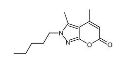 3,4-dimethyl-2-pentylpyrano[2,3-c]pyrazol-6-one结构式