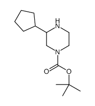 tert-butyl 3-cyclopentylpiperazine-1-carboxylate结构式