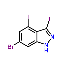 6-Bromo-3,4-diiodo-1H-indazole结构式