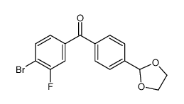 4-BROMO-4'-(1,3-DIOXOLAN-2-YL)-3-FLUOROBENZOPHENONE结构式