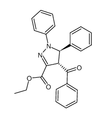 (4S,5R)-4-Benzoyl-1,5-diphenyl-4,5-dihydro-1H-pyrazole-3-carboxylic acid ethyl ester结构式