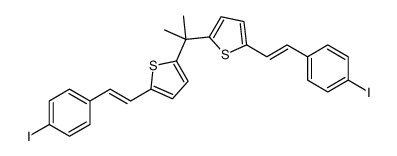2-[2-(4-iodophenyl)ethenyl]-5-[2-[5-[2-(4-iodophenyl)ethenyl]thiophen-2-yl]propan-2-yl]thiophene Structure