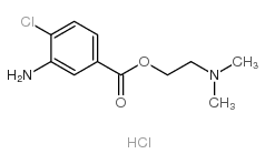 (2-dimethylamino)ethyl 3-amino-4-chlorobenzoate monohydrochloride structure