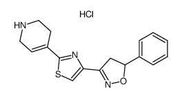 4-[4-(4,5-dihydro-5-phenyl-3-isoxazolyl)-2-thiazolyl]-1,2,3,6-tetrahydropyridine hydrochloride Structure