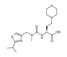 (S)-2-(3-((2-isopropylthiazol-4-yl)methyl)-3-methylureido)-4-morpholinobutanoic acid Structure