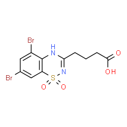 5,7-Dibromo-2H-1,2,4-benzothiadiazine-3-butanoic acid 1,1-dioxide Structure