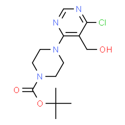 tert-butyl 4-[6-chloro-5-(hydroxymethyl)-4-pyrimidinyl]tetrahydro-1(2H)-pyrazinecarboxylate Structure
