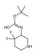 tert-butyl N-(4,4-difluoropiperidin-3-yl)carbamate Structure