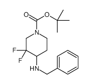 tert-butyl 4-(benzylamino)-3,3-difluoropiperidine-1-carboxylate结构式