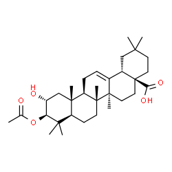 (2α,3β)-3-(Acetyloxy)-2-hydroxy-olean-12-en-28-oic acid,结构式