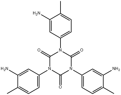 Tris-(3-amino-4-methylphenyl)-isocyanurate structure