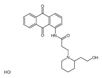 N-(9,10-dihydro-9,10-dioxo-1-anthracenyl)-2-(2-hydroxyethyl)-1-piperidinepropanamide hydrochloride结构式