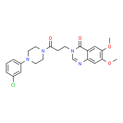 3-{3-[4-(3-chlorophenyl)piperazin-1-yl]-3-oxopropyl}-6,7-dimethoxyquinazolin-4(3H)-one Structure