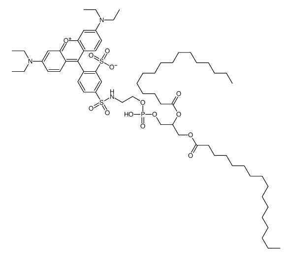 N-(lissamine-rhodamine B sulfonyl)-1,2-dipalmitoylphosphatidylethanolamine结构式