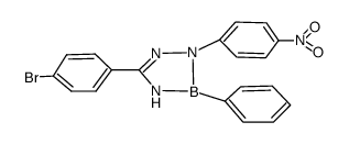 5-(p-bromophenyl)-3-(p-nitrophenyl)-2-phenyl-Δ(4)-1,3,4,2-triazaboroline Structure