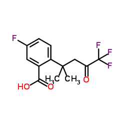 5-Fluoro-2-(5,5,5-trifluoro-2-methyl-4-oxo-2-pentanyl)benzoic acid结构式