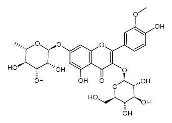 isorhamnetin 3-O-β-D-glucopyranoside-7-O-α-L-rhamnopyranoside Structure