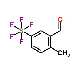 2-Methyl-5-(pentafluoro-λ6-sulfanyl)benzaldehyde结构式