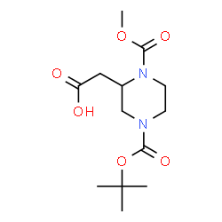 2-(4-(tert-butoxycarbonyl)-1-(Methoxycarbonyl)piperazin-2-yl)acetic acid Structure