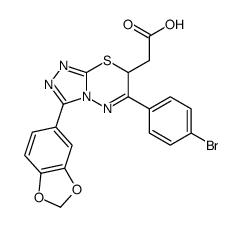 2-[9-benzo[1,3]dioxol-5-yl-3-(4-bromophenyl)-5-thia-1,2,7,8-tetrazabic yclo[4.3.0]nona-2,6,8-trien-4-yl]acetic acid picture