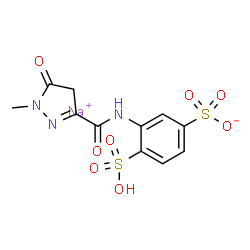 3-[[(1-Methyl-5-oxo-2-pyrazolin-3-yl)carbonyl]amino]-4-(hydroxysulfonyl)benzenesulfonic acid sodium salt结构式