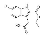 2-(6-chloro-2-ethoxycarbonyl-1H-indol-3-yl)acetic acid结构式