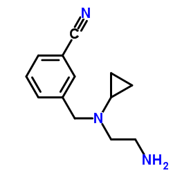 3-{[(2-Aminoethyl)(cyclopropyl)amino]methyl}benzonitrile结构式