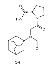1-[N-formyl-N-(3-hydroxy-1-adamantyl)aminoacetyl]pyrrolidine-2-amide Structure