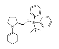 (S)-2-(((tert-butyldiphenylsilyl)oxy)methyl)-1-(cyclohex-1-en-1-yl)pyrrolidine Structure