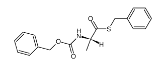 (S)-2-Benzyloxycarbonylamino-thiopropionic acid S-benzyl ester Structure