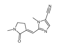 3-methyl-2-[(Z)-(1-methyl-2-oxo-pyrrolidin-3-ylidene)methyl]imidazole- 4-carbonitrile Structure