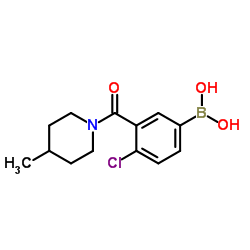 (4-chloro-3-(4-methylpiperidine-1-carbonyl)phenyl)boronic acid结构式