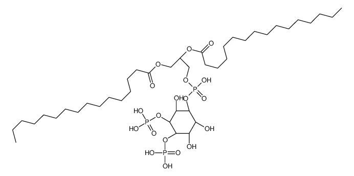 D-myo-Inositol, 1-(2R)-2,3-bis(1-oxohexadecyl)oxypropyl hydrogen phosphate 3,4-bis(dihydrogen phosphate)结构式