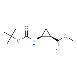 cis-cyclopropanecarboxylic acid, 2-[[(1,1-dimethylethoxy)carbonyl]amino]-, methyl ester Structure