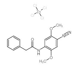 mono(2,5-dimethoxy-4-(2-phenylacetamido)benzenediazonium) monozinc(IV) tetrachloride Structure