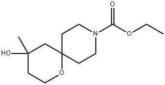 ethyl 4-hydroxy-4-methyl-1-oxa-9-azaspiro[5.5]undecane-9-carboxylate structure