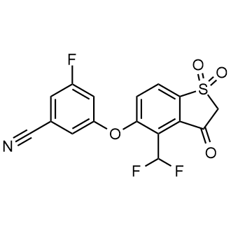3-((4-(Difluoromethyl)-1,1-dioxido-3-oxo-2,3-dihydrobenzo[b]thiophen-5-yl)oxy)-5-fluorobenzonitrile Structure