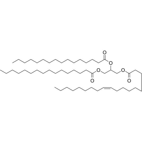 1,2-Dipalmitoyl-3-oleoylglycerol Structure
