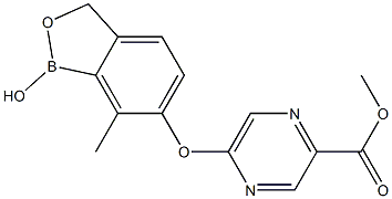 methyl 5-((1-hydroxy-7-methyl-1,3-dihydrobenzo[c][1,2]oxaborol-6-yl)oxy)pyrazine-2-carboxylate结构式