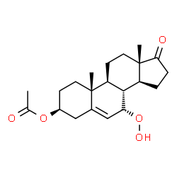 Androst-5-en-17-one, 3-(acetyloxy)-7-hydroperoxy-, (3beta,7alpha)- (9CI)结构式