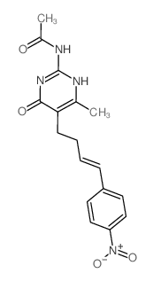 N-[4-methyl-5-[4-(4-nitrophenyl)but-3-enyl]-6-oxo-3H-pyrimidin-2-yl]acetamide结构式