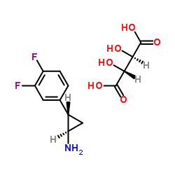 (1R,2S)-2-(3,4-DIFLUOROPHENYL)CYCLOPROPANAMINE (2R,3R)-2,3-DIHYDROXYSUCCINATE Structure