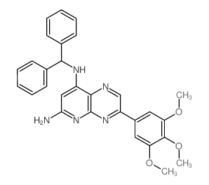 Pyrido[2,3-b]pyrazine-6,8-diamine,N8-(diphenylmethyl)-3-(3,4,5-trimethoxyphenyl)-结构式