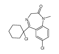 7-chloro-5-(1-chlorocyclohexyl)-1,3-dihydro-1-methyl-2H-1,4-benzodiazepin-2-one structure
