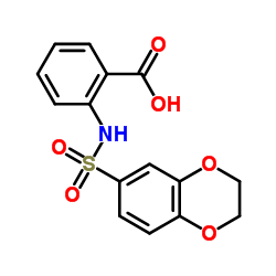 2-(2,3-DIHYDRO-BENZO[1,4]DIOXINE-6-SULFONYLAMINO)-BENZOIC ACID结构式