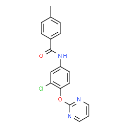 N-[3-CHLORO-4-(2-PYRIMIDINYLOXY)PHENYL]-4-METHYLBENZENECARBOXAMIDE结构式