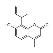 4-methyl-7-hydroxy-8-(1-methylallyl)coumarin Structure