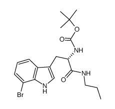 [(S)-2-(7-Bromo-1H-indol-3-yl)-1-propylcarbamoyl-ethyl]-carbamic acid tert-butyl ester Structure